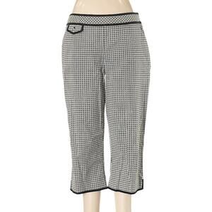 Talbots patterned crop pants black white 8